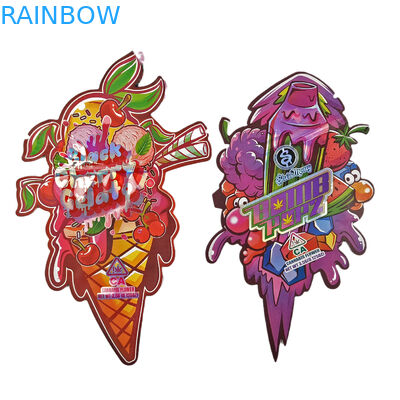 Vente en gros de sacs à fermeture à glissière à découpe personnalisée 3,5 g Pour l'emballage alimentaire Forme inodore Package comestible