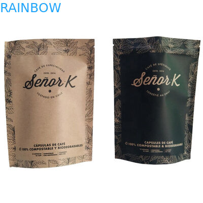 Sac à fond plat Film d'emballage alimentaire Blanc clair Impression supérieure Remplissage avec vanne à air