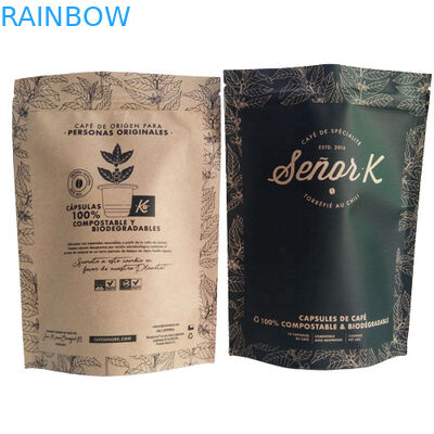 Sac à fond plat Film d'emballage alimentaire Blanc clair Impression supérieure Remplissage avec vanne à air