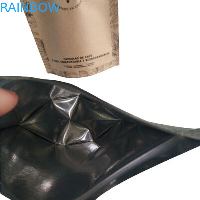 Sac à fond plat Film d'emballage alimentaire Blanc clair Impression supérieure Remplissage avec vanne à air