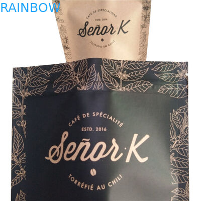 Sac à fond plat Film d'emballage alimentaire Blanc clair Impression supérieure Remplissage avec vanne à air