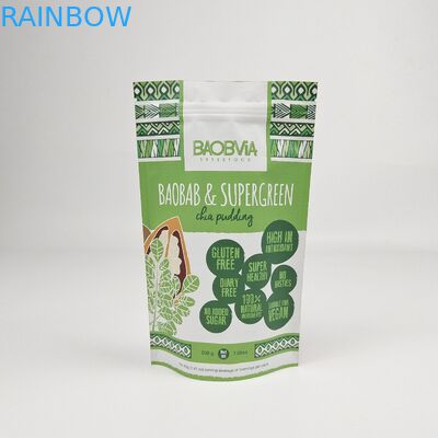 Emballage alimentaire sur mesure Fermeture à glissière Poches de scellés Matte Poche debout Poches fermeture à glissière Pour le café Lait de lactosérum Poudre de biscuit Sucre