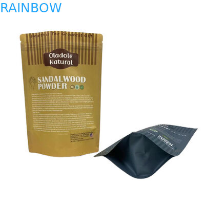 Sacs à collations en papier brun Kraft Emballage Poche debout Fond plat avec fermeture à glissière