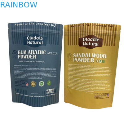 Sacs à collations en papier brun Kraft Emballage Poche debout Fond plat avec fermeture à glissière