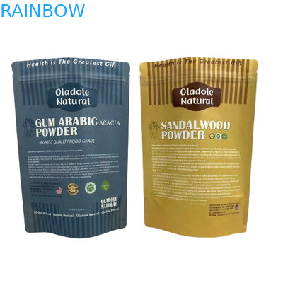 Sacs à collations en papier brun Kraft Emballage Poche debout Fond plat avec fermeture à glissière