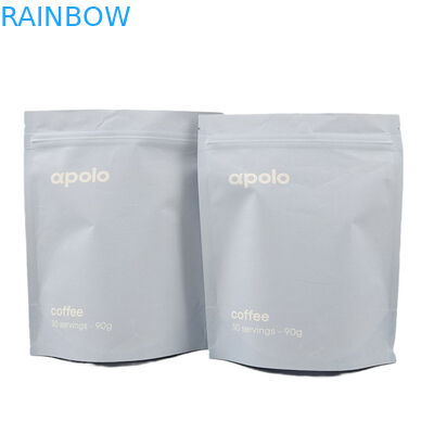 vente à chaud cuCstom Sacoche en papier kraft imprimé écologique ré-fermable pour poudre de protéine de café