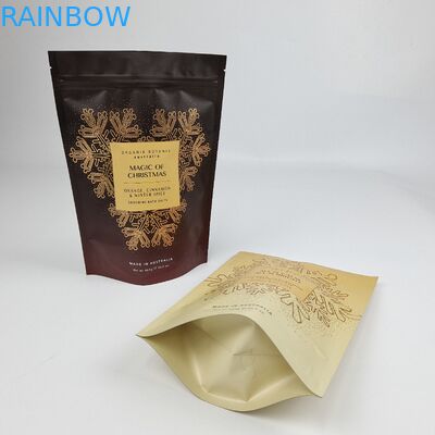 Touche douce Poche debout personnalisée Fermeture à glissière Imprimée Aliments Bonbons Body Scrub Emballage Sachet de sel de bain en plastique