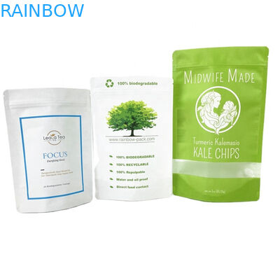 Sacs en papier kraft biodégradables respectueux de l'environnement, sacs à fermeture à glissière, sacs d'emballage alimentaire, sacs en papier avec fenêtre