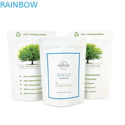 Logo écologique personnalisé 100g 250g Sac à thé, sac à café, sac d'emballage, sac de papier kraft recyclable