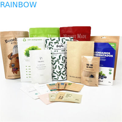 Logo personnalisé biodégradable 100g 250g Thé Café Fruits secs Sac d'emballage recyclable