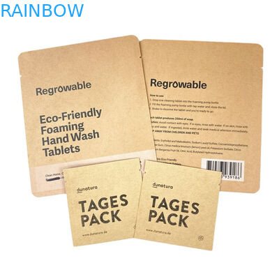 OEM Logo personnalisé Sacs en papier kraft biodégradables pour gâteaux, gâteaux, noix, produits alimentaires, poudre, nourriture pour animaux de compagnie, sac à l'odeur avec fenêtre