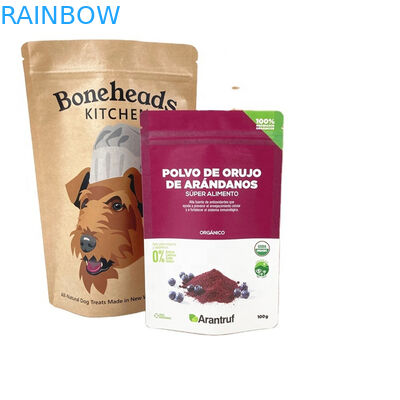 OEM Logo personnalisé Sacs en papier kraft biodégradables pour gâteaux, gâteaux, noix, produits alimentaires, poudre, nourriture pour animaux de compagnie, sac à l'odeur avec fenêtre