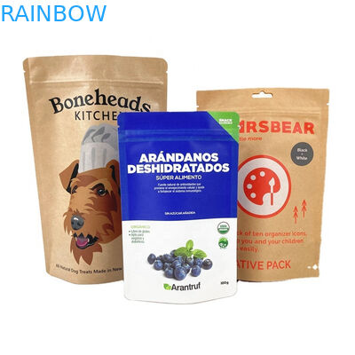 Sacs en papier kraft blanc biodégradable personnalisés pour les noix de mangue en poudre Pet Food Sac d'emballage en papier inodore