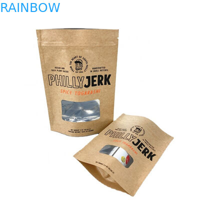 Sacs d'emballage en papier 100% biodégradable à l'épreuve de l'odeur Pour mangue en poudre Noix de thé Sacs d'aliments pour animaux de compagnie Sacs en papier kraft blanc