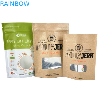 Logo personnalisé Sac en papier kraft blanc biodégradable pour gâteaux, gâteaux et noix Comestibles Mangue en poudre Aliments pour animaux de compagnie Inodore