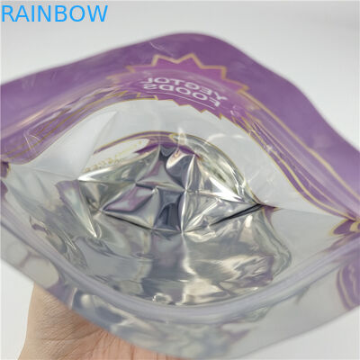 Personnaliser votre propre logo Impression numérique Fermeture à glissière Comestibles Stand Up Sacs d'emballage avec fenêtre