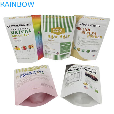 Ventes en gros de sacs en papier kraft à l'usure pour les aliments Farine, noix, riz, épices, thé Sacs Mylar biodégradables