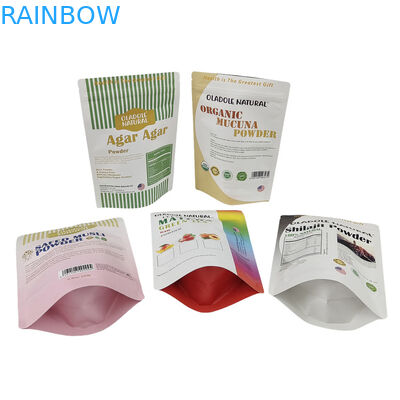 Ventes en gros de sacs en papier kraft à l'usure pour les aliments Farine, noix, riz, épices, thé Sacs Mylar biodégradables