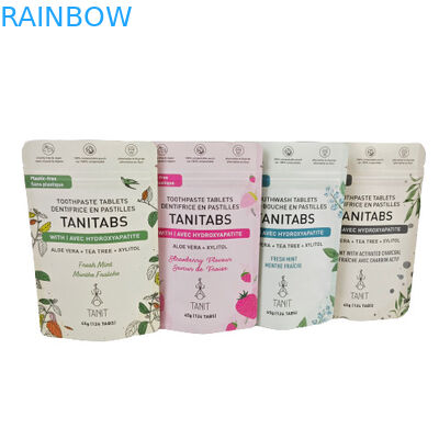 Sacs d'échantillons de café et de thé imprimés sur mesure 8x8 cm Sac de papier kraft recyclable Sac de papier kraft sur mesure