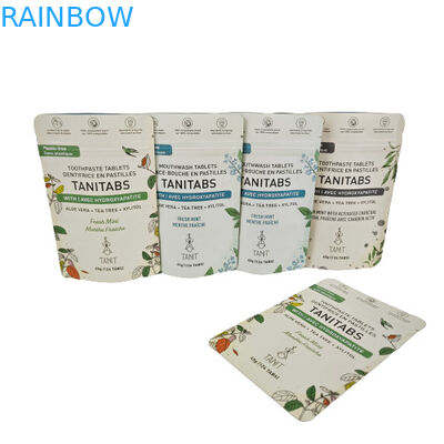 Sacs d'échantillons de café et de thé imprimés sur mesure 8x8 cm Sac de papier kraft recyclable Sac de papier kraft sur mesure