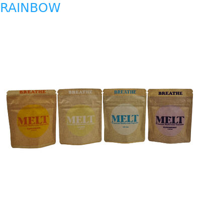 Sacs d'échantillons de café et de thé imprimés sur mesure 8x8 cm Sac de papier kraft recyclable Sac de papier kraft sur mesure