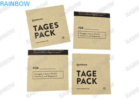 Sac de thé vide biodégradable sur mesure trois côtés scellé thermique Sac d'emballage de thé et de café Sac d'emballage de comprimés en papier kraft