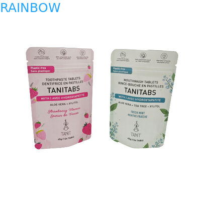 Sacoche Kraft compostable écologique avec fermeture à glissière recouverte pour emballage de poudre cosmétique