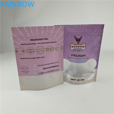 Logo personnalisé de haute qualité imprimé emballage de stockage lisse sac en plastique en papier pouce pour les aliments pour animaux de compagnie