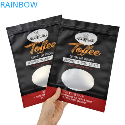 Caractéristique de l'encoche déchirante Sacoche de nourriture pour animaux de compagnie avec conception transparente et fermeture à fermeture éclair