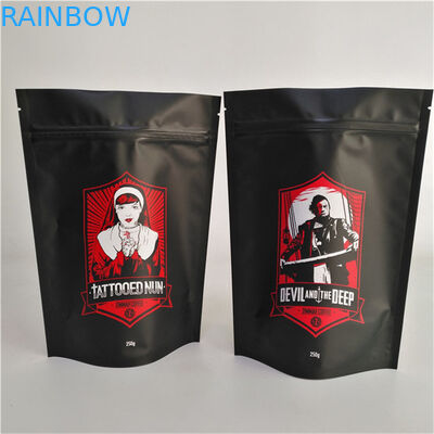 Poche debout avec fermeture à glissière Matte Finition personnalisée Taille et conception Besoins en aluminium Mylar Doypack