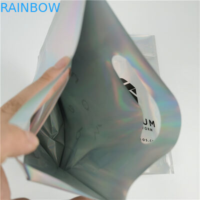 Logo personnalisé de qualité supérieure imprimé Fashion Pack épaisseur personnalisée film holographique anti-fuite sac Mylar