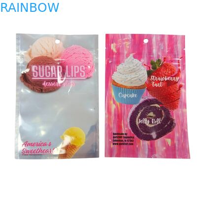 Sac en plastique Mylar avec fermeture à glissière thermoscellée, auto-scellante, résistant à l'humidité, conçu sur mesure, face transparente et dos en feuille d'aluminium pour le sucre