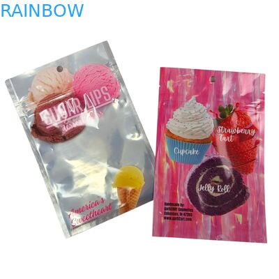 Sac en plastique Mylar avec fermeture à glissière thermoscellée, auto-scellante, résistant à l'humidité, conçu sur mesure, face transparente et dos en feuille d'aluminium pour le sucre