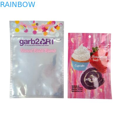 Sac en plastique Mylar avec fermeture à glissière thermoscellée, auto-scellante, résistant à l'humidité, conçu sur mesure, face transparente et dos en feuille d'aluminium pour le sucre