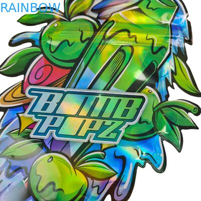 Cali comestible 3,5 g 7 g Mylar Ziplock Soft Touch Inodore à l' odeur en forme irrégulière de biscuits à découper emballage sac en plastique