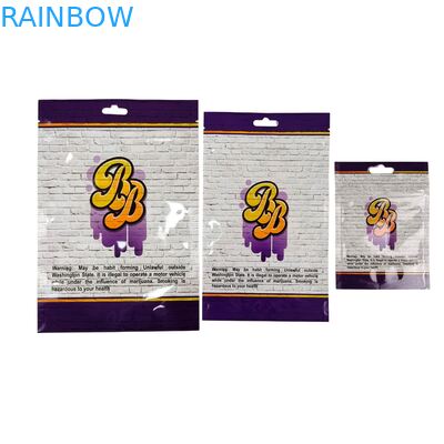 À l'intérieur des sacs en Mylar imprimés pour herbes, tabac, produits comestibles, gommes, biscuits, emballages, sacs en plastique brillants thermoscellables de forme spéciale