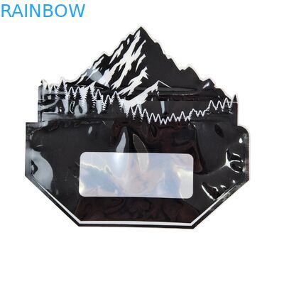 À l'intérieur des sacs en Mylar imprimés pour herbes, tabac, produits comestibles, gommes, biscuits, emballages, sacs en plastique brillants thermoscellables de forme spéciale