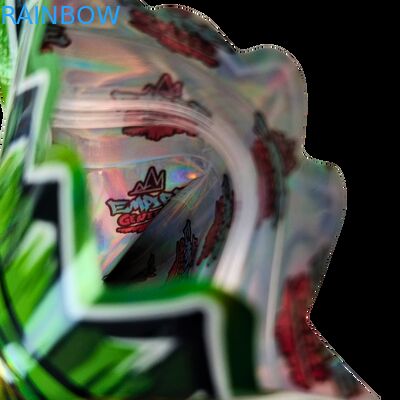 À l'intérieur des sacs en Mylar imprimés pour herbes, tabac, produits comestibles, gommes, biscuits, emballages, sacs en plastique brillants thermoscellables de forme spéciale