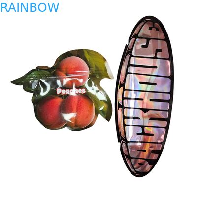 À l'intérieur des sacs en Mylar imprimés pour herbes, tabac, produits comestibles, gommes, biscuits, emballages, sacs en plastique brillants thermoscellables de forme spéciale