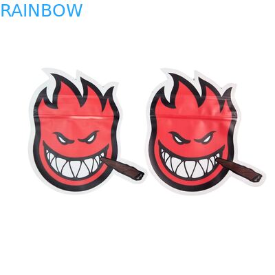 Sachet plastique prédécoupé 3,5 g brillant à fermeture éclair en Mylar pour emballage de bonbons gélifiés aux herbes, résistant aux odeurs, surface brillante