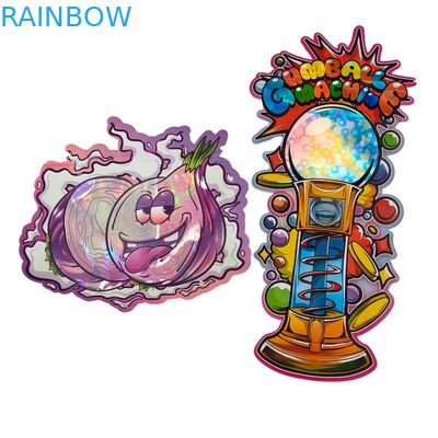 Sachet plastique prédécoupé 3,5 g brillant à fermeture éclair en Mylar pour emballage de bonbons gélifiés aux herbes, résistant aux odeurs, surface brillante