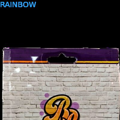 Sachet plastique prédécoupé 3,5 g brillant à fermeture éclair en Mylar pour emballage de bonbons gélifiés aux herbes, résistant aux odeurs, surface brillante