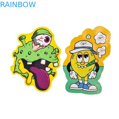 Sachets Mylar avec forme personnalisée 3.5g, boîte présentoir, sécurité enfant, toucher doux, découpe à l'emporte-pièce pour plastique comestible 1g 3.5g 7g 14g 28g