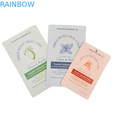 Sac en papier kraft biodégradable, sac en fermeture à glissière en plastique pour animaux de compagnie, compostable