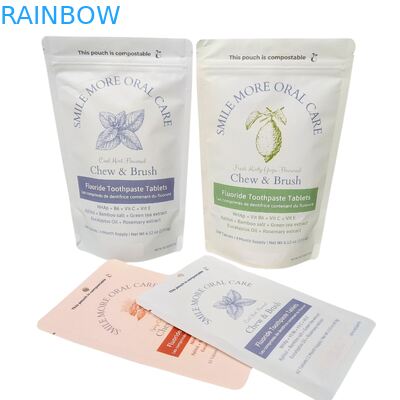 Sac en papier kraft biodégradable, sac en fermeture à glissière en plastique pour animaux de compagnie, compostable