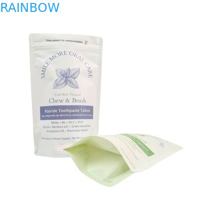 Sac en papier kraft biodégradable, sac en fermeture à glissière en plastique pour animaux de compagnie, compostable