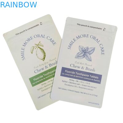 Sac en papier kraft biodégradable, sac en fermeture à glissière en plastique pour animaux de compagnie, compostable