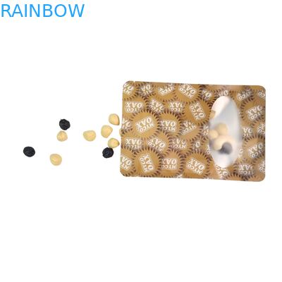 Emballage en poche debout, joint à trois côtés, joint plat, fermeture à glissière réutilisable, fenêtre Mylar en aluminium, sacs en plastique réutilisables