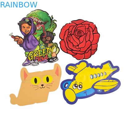 Des sacs Mylar irréguliers et ré-fermées à 3,5 g, à l'épreuve des enfants, imprimés numériquement en PET, emballage à fermeture à glissière pour biscuits gommés comestibles