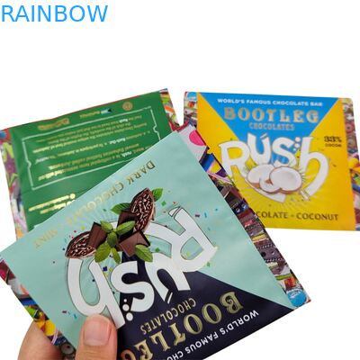 Sachet en feuille d'aluminium comestible Scellé au dos en Mylar plastique pour petits formats pour barres énergétiques, biscuits, snacks, bonbons, emballage